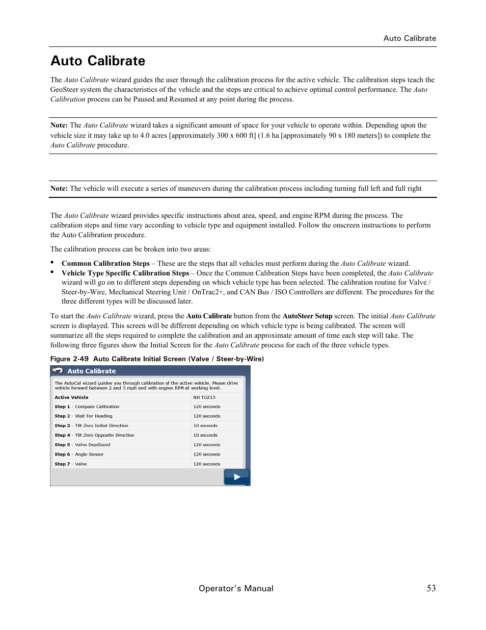 Auto calibrate | Ag Leader GeoSteer Operation Manual User Manual | Page 67 / 157