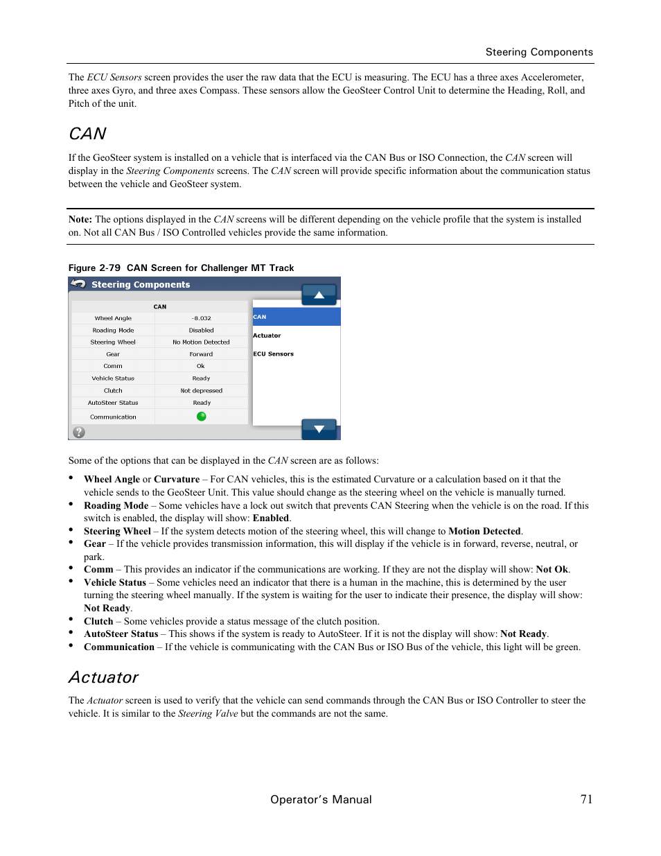 Actuator | Ag Leader GeoSteer Operation Manual User Manual | Page 85 / 157