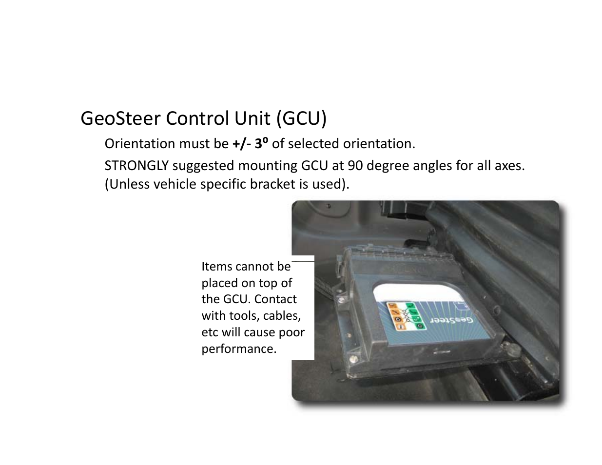 Geosteer control unit (gcu) | Ag Leader GeoSteer Installers Reference User Manual | Page 4 / 8