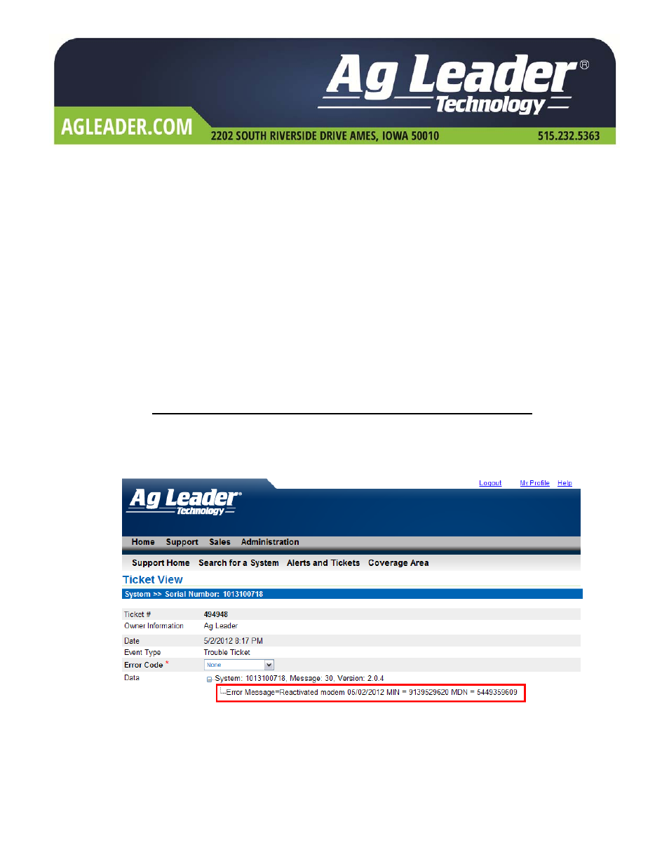 Ag Leader Registering ParaDyme and GeoSteer MIN/MDN User Manual | 4 pages
