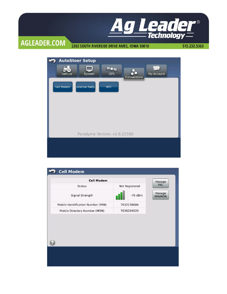 Ag Leader Registering ParaDyme and GeoSteer MIN/MDN User Manual | Page 2 / 4