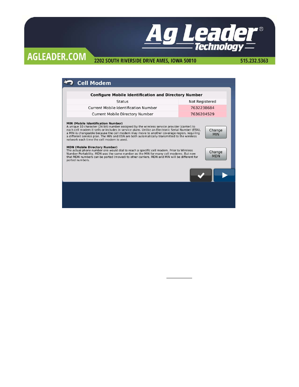 Ag Leader Registering ParaDyme and GeoSteer MIN/MDN User Manual | Page 3 / 4