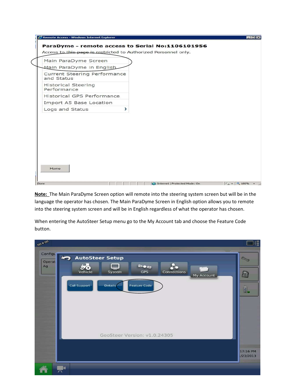 Ag Leader ParaDyme and GeoSteer unlock Proceedure User Manual | Page 4 / 6