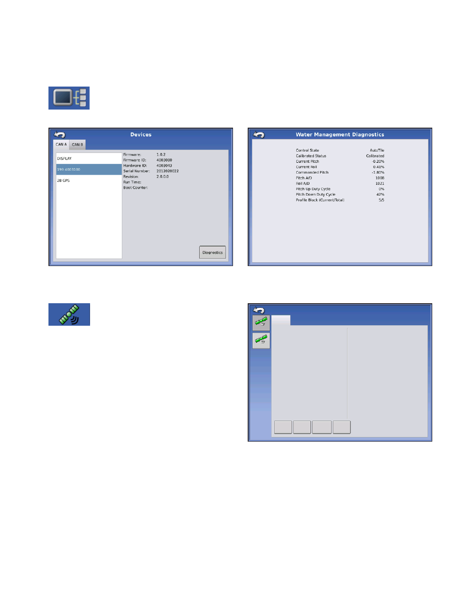 Diagnostics, Devices, Devices gps | Evices, Iagnostics | Ag Leader Intellislope Ver.5.2 Operation Manual User Manual | Page 41 / 46