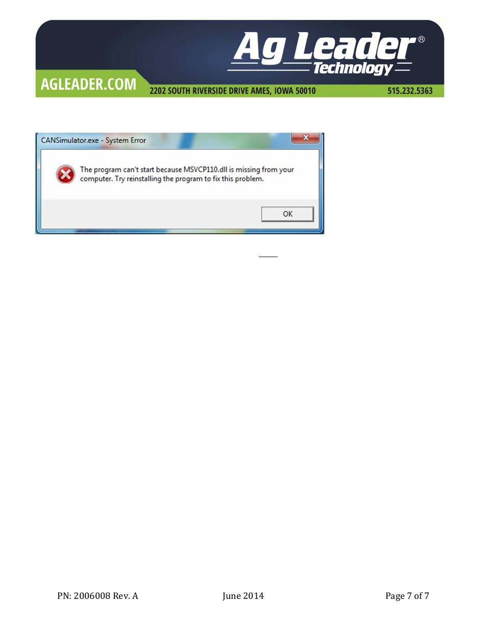 Ag Leader Intellislope CAN/GPS Simulator Operation Guide User Manual | Page 7 / 7