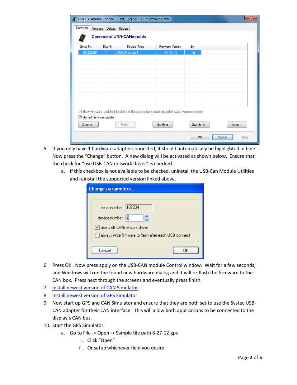 Ag Leader Intellislope CAN Simulator Operation User Manual | Page 2 / 5