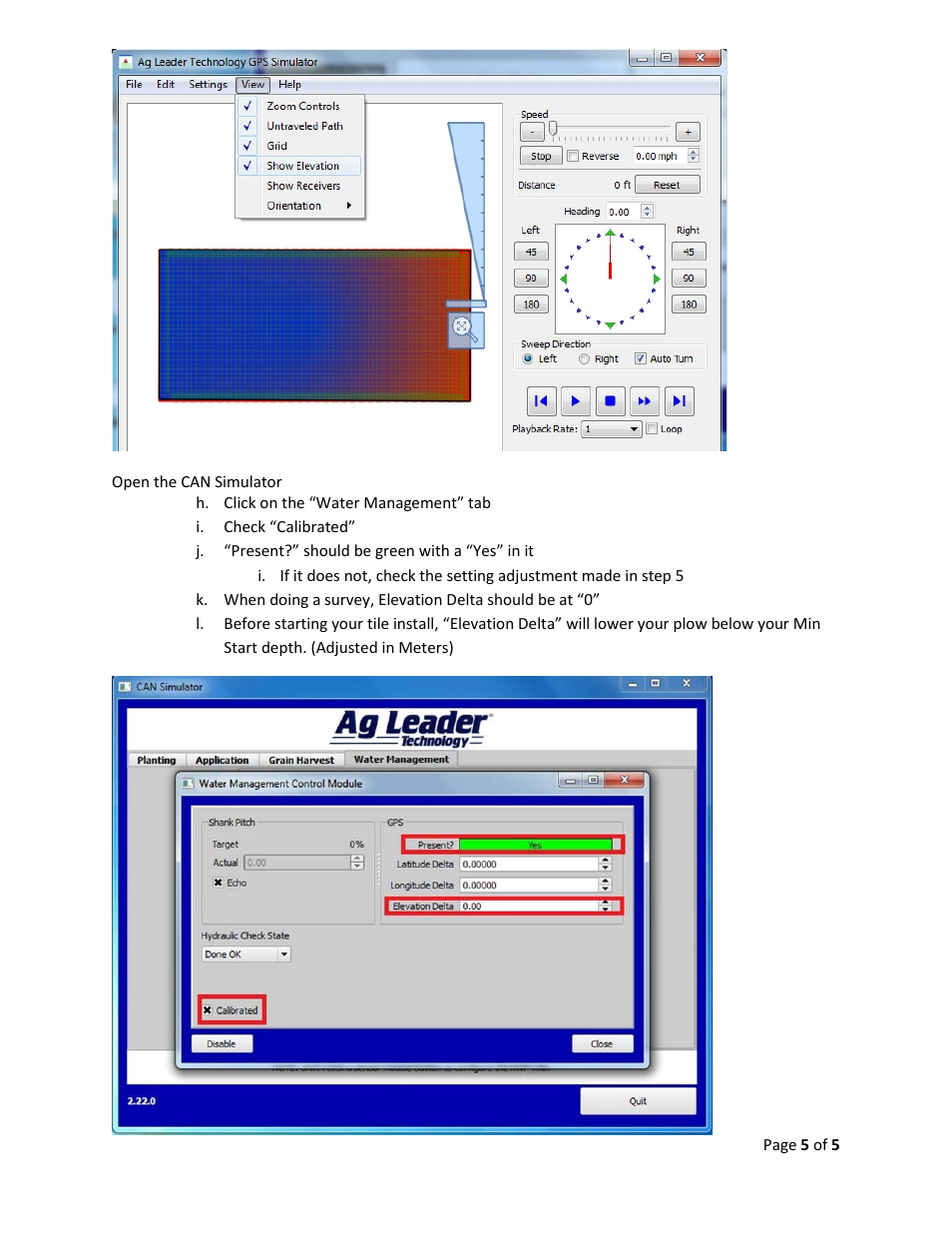 Ag Leader Intellislope CAN Simulator Operation User Manual | Page 5 / 5