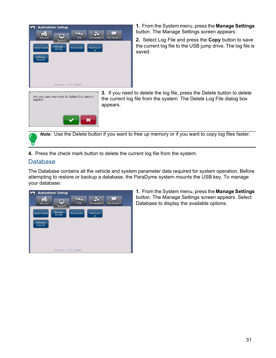 Database | Ag Leader ParaDyme Operation Guide User Manual | Page 33 / 66