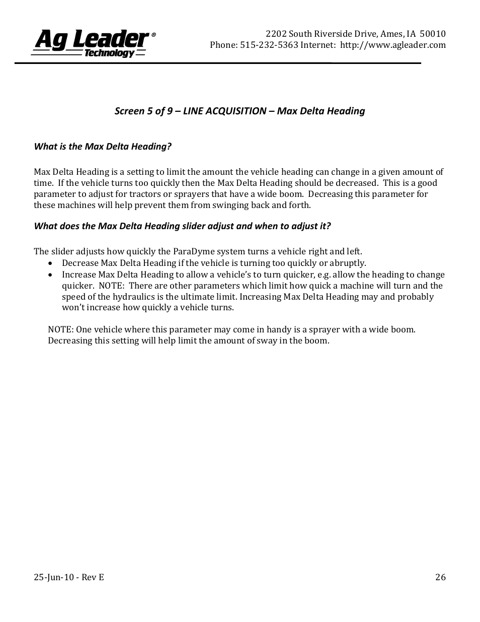 Ag Leader ParaDyme Setup and Advanced Tuning Guide User Manual | Page 26 / 30