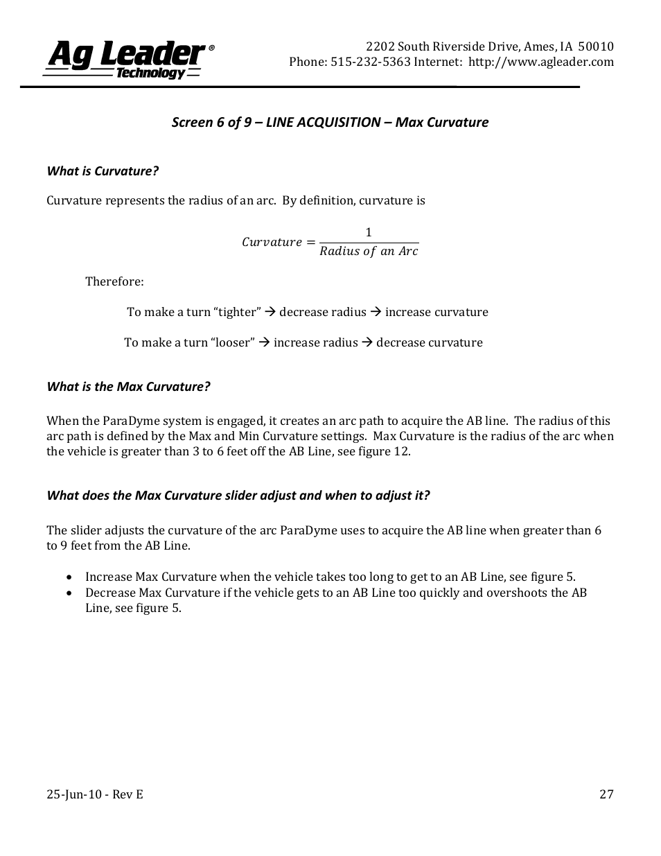 Ag Leader ParaDyme Setup and Advanced Tuning Guide User Manual | Page 27 / 30