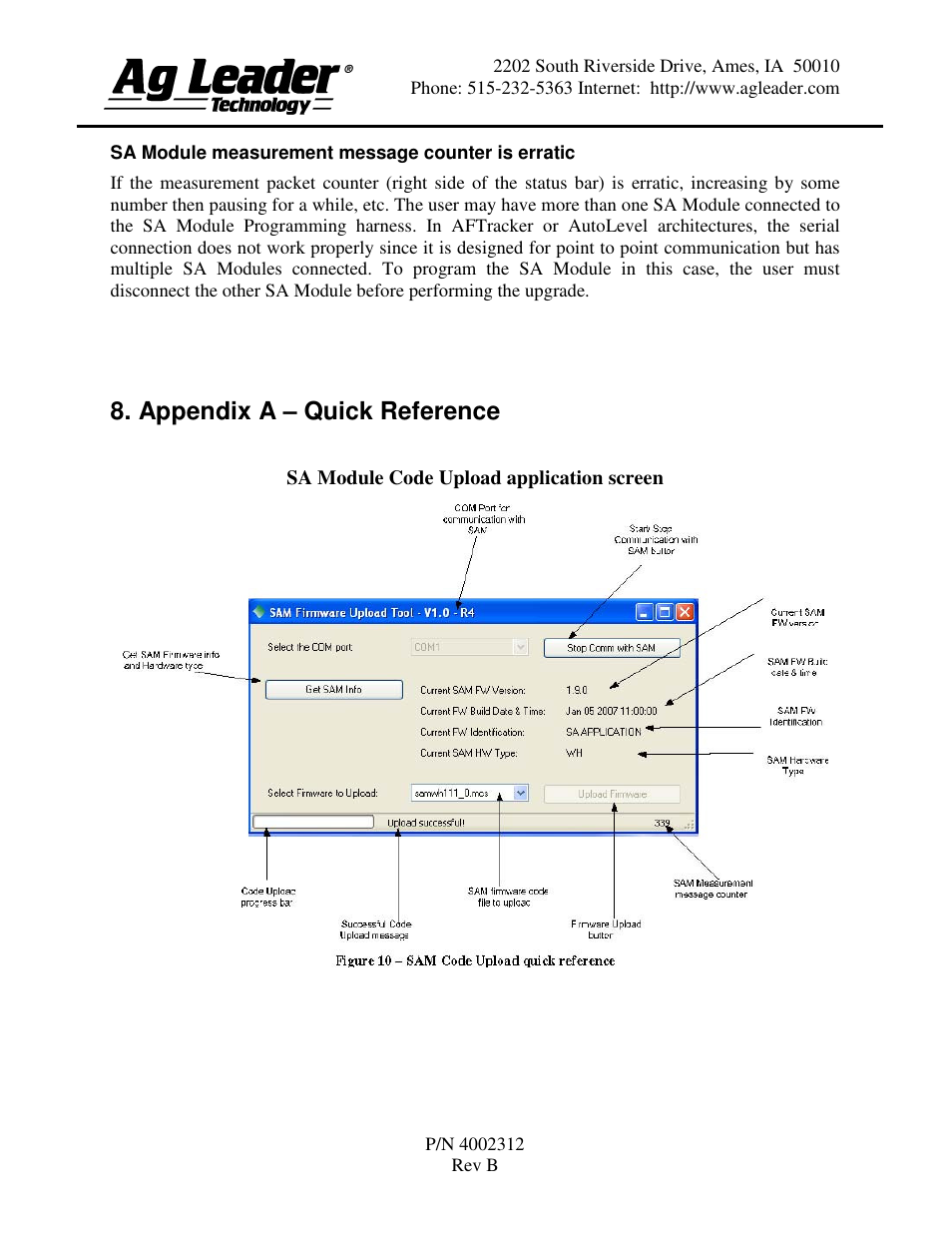 Appendix a – quick reference | Ag Leader ParaDyme SAM Code Upload User Manual User Manual | Page 7 / 7