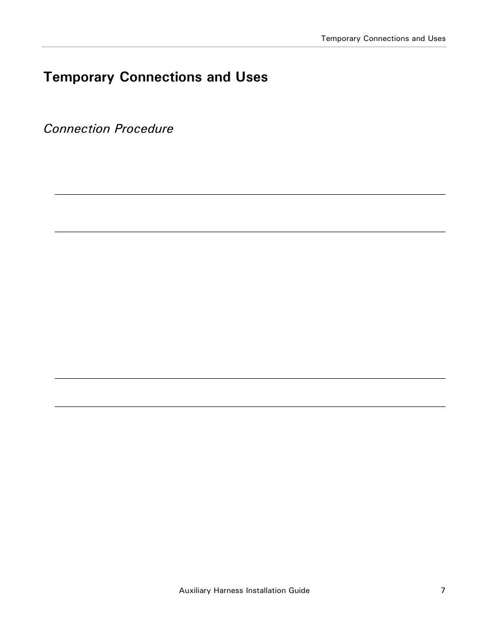 Temporary connections and uses, Connection procedure | Ag Leader ParaDyme Auxiliary Harness Installation User Manual | Page 7 / 8