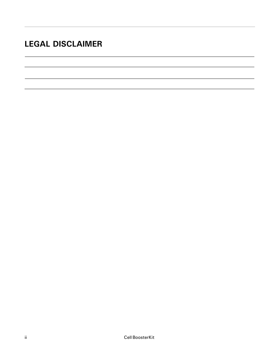 Legal disclaimer | Ag Leader ParaDyme Cell Modem Booster Kit Installation User Manual | Page 2 / 32