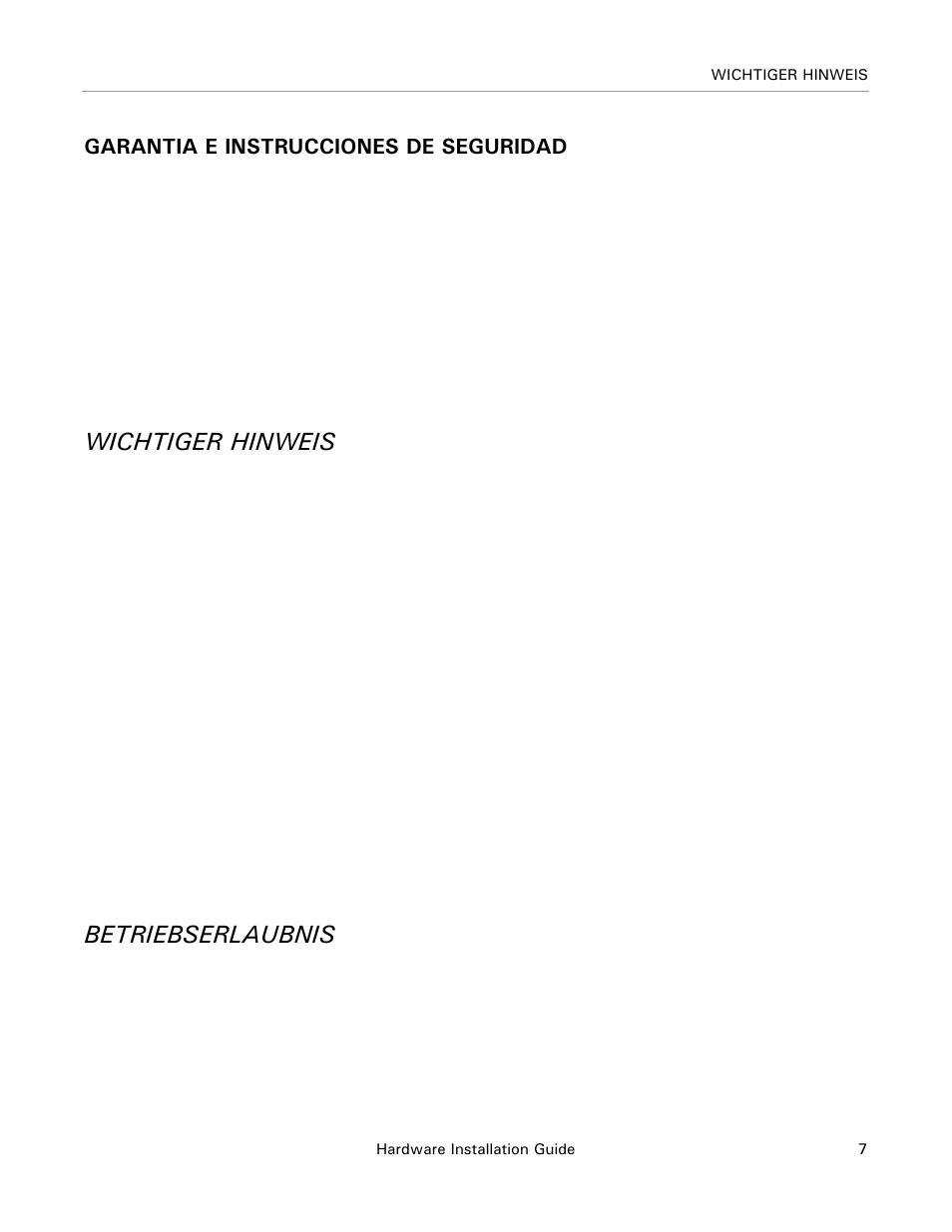 Wichtiger hinweis, Betriebserlaubnis, Garantia e instrucciones de seguridad | Ag Leader ParaDyme Radio Option Kits Hardware Installation Guide User Manual | Page 13 / 54