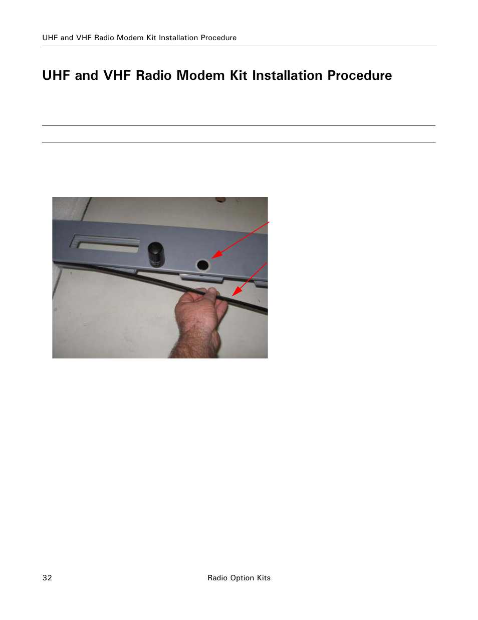 Uhf and vhf radio modem kit installation procedure | Ag Leader ParaDyme Radio Option Kits Hardware Installation Guide User Manual | Page 38 / 54
