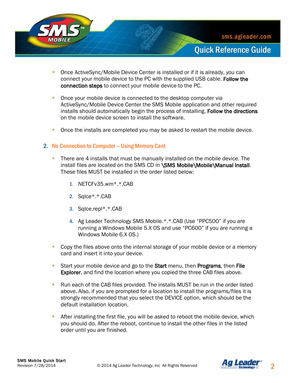 Ag Leader SMS Mobile Quick Start Guide User Manual | Page 3 / 5