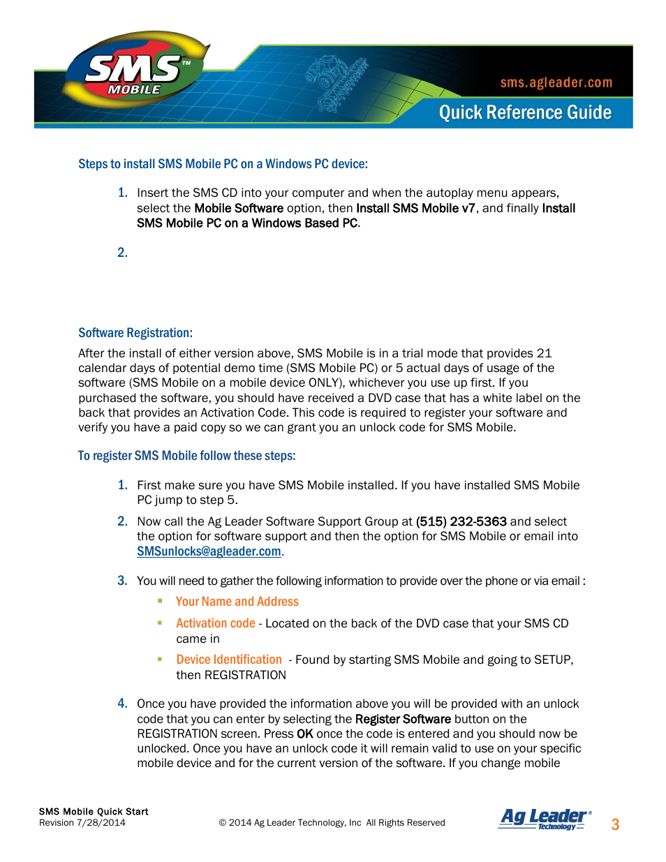 Ag Leader SMS Mobile Quick Start Guide User Manual | Page 4 / 5