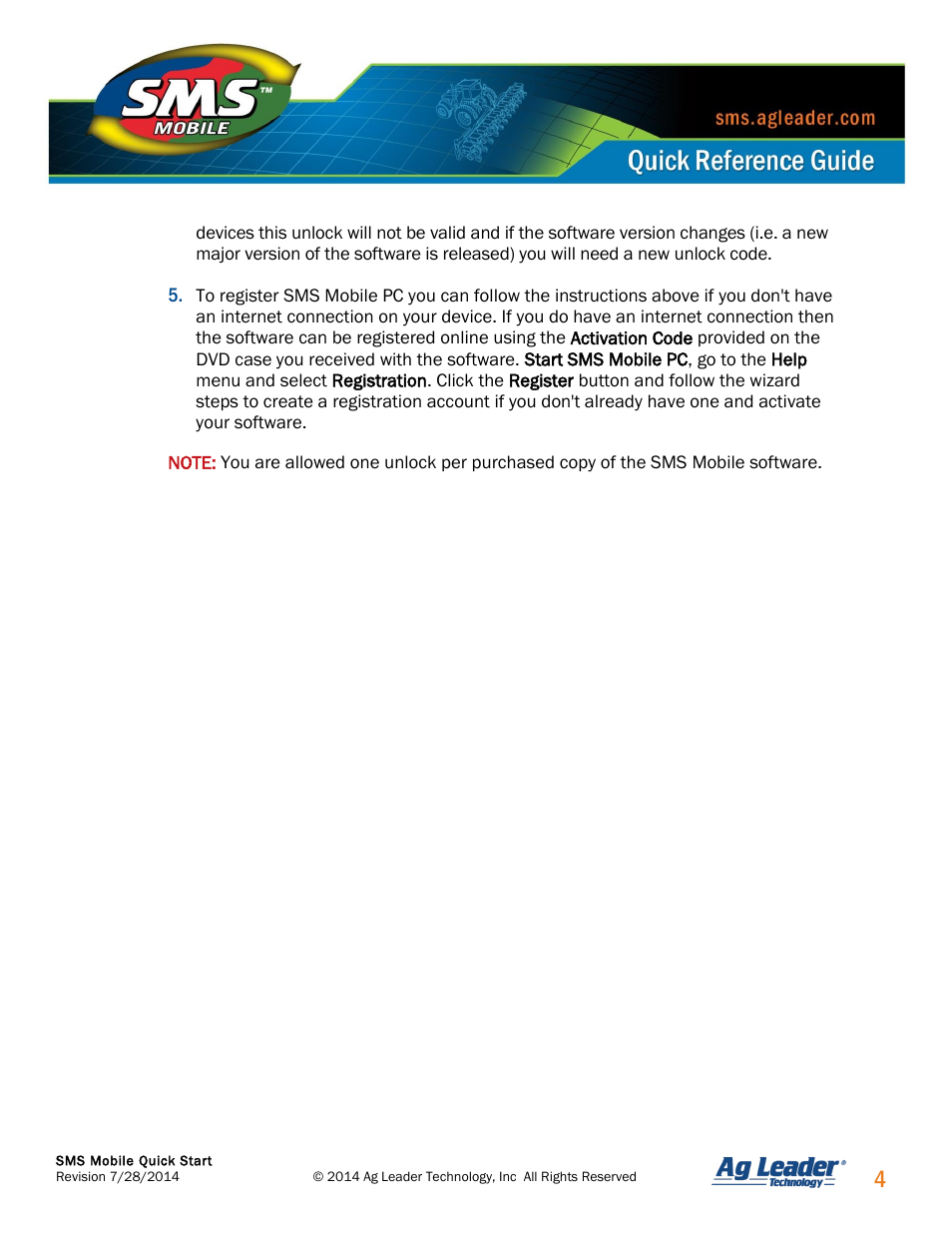 Ag Leader SMS Mobile Quick Start Guide User Manual | Page 5 / 5