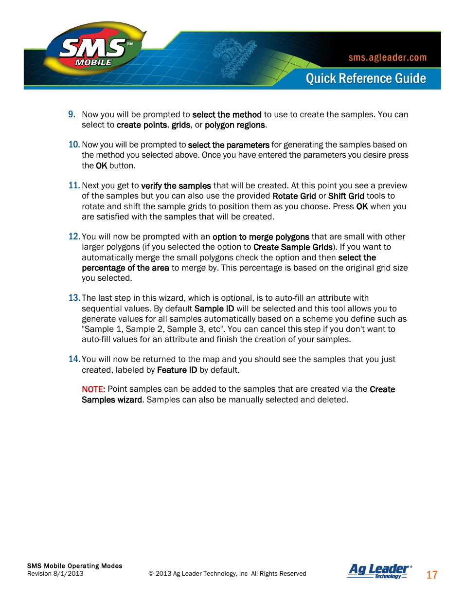 Ag Leader SMS Mobile Operating Modes Quick Start Guide User Manual | Page 18 / 27