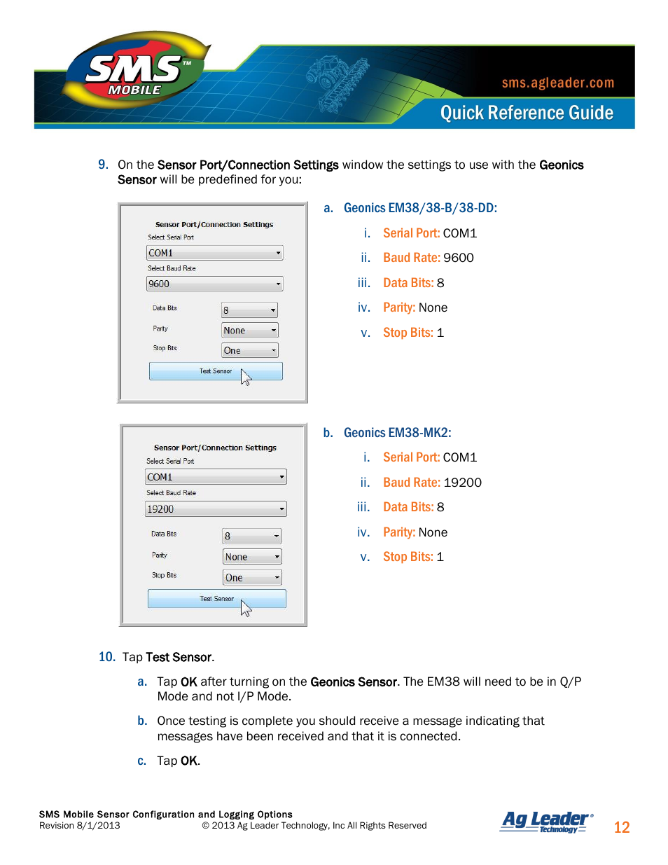 Ag Leader SMS Mobile Sensors Quick Start Guide User Manual | Page 13 / 38