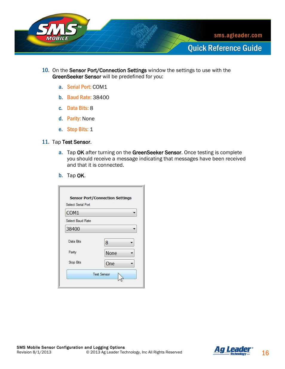 Ag Leader SMS Mobile Sensors Quick Start Guide User Manual | Page 17 / 38