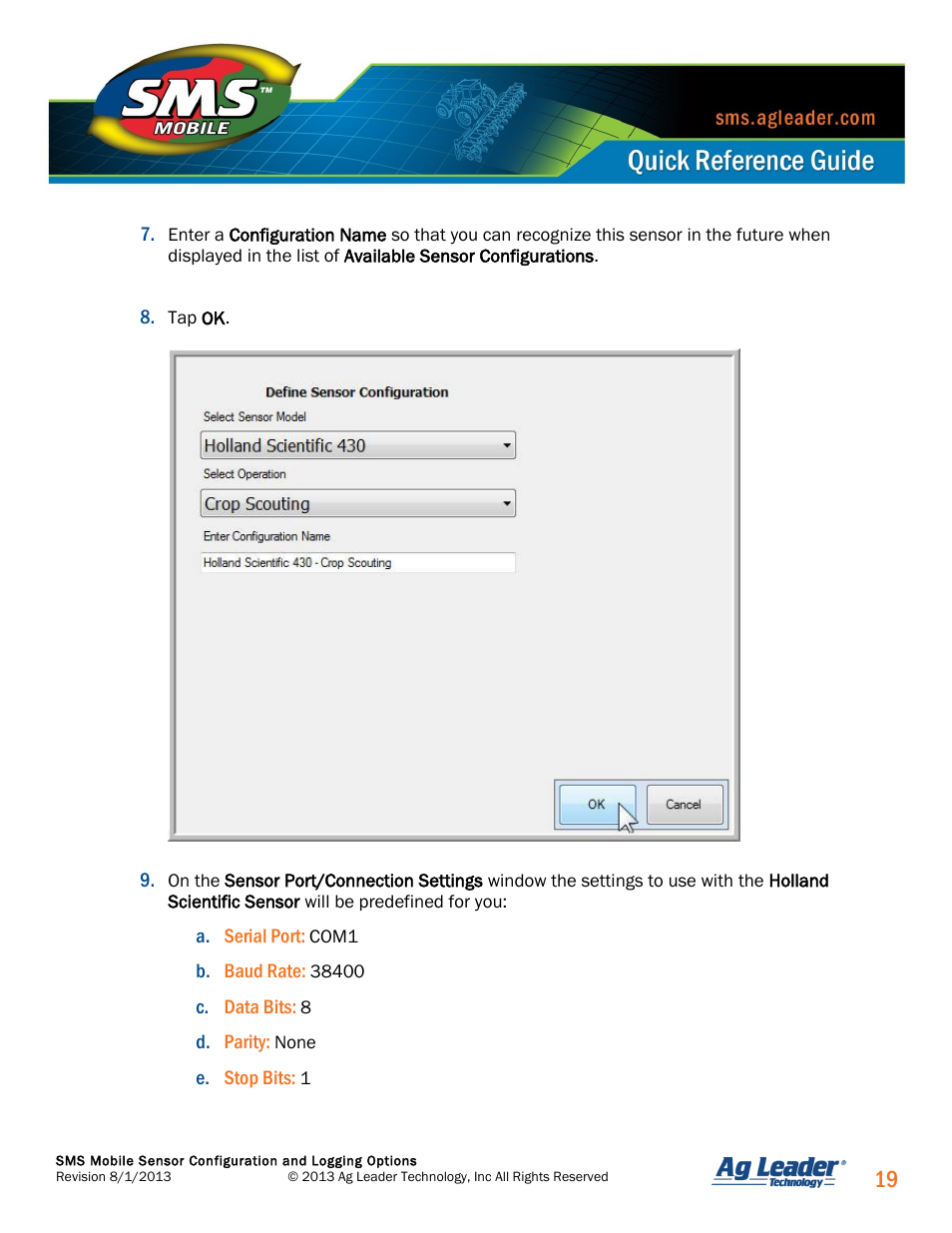Ag Leader SMS Mobile Sensors Quick Start Guide User Manual | Page 20 / 38
