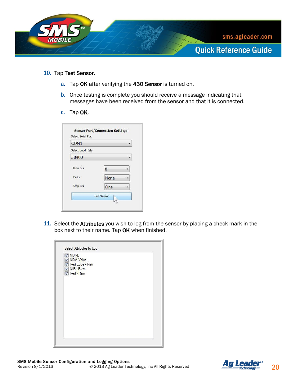 Ag Leader SMS Mobile Sensors Quick Start Guide User Manual | Page 21 / 38