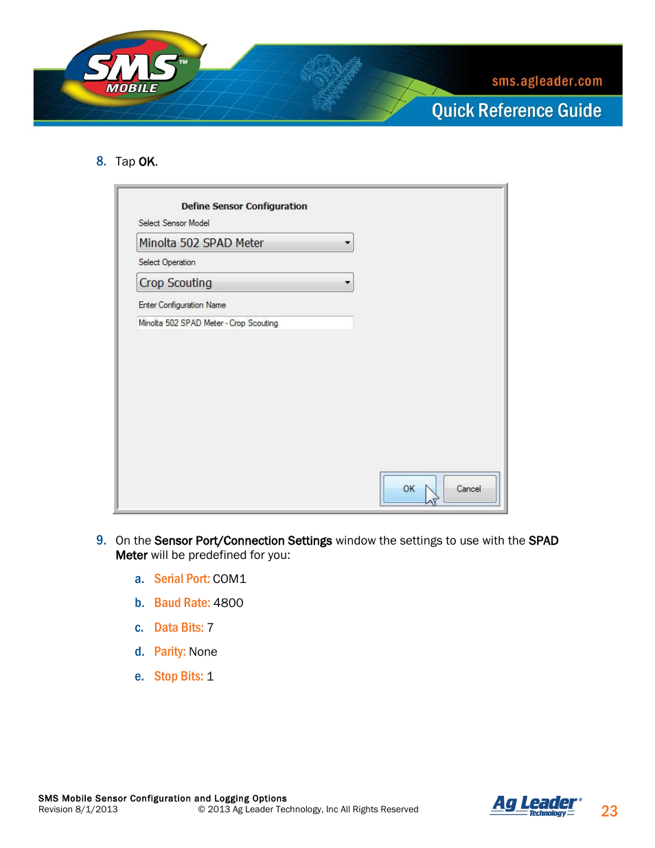 Ag Leader SMS Mobile Sensors Quick Start Guide User Manual | Page 24 / 38