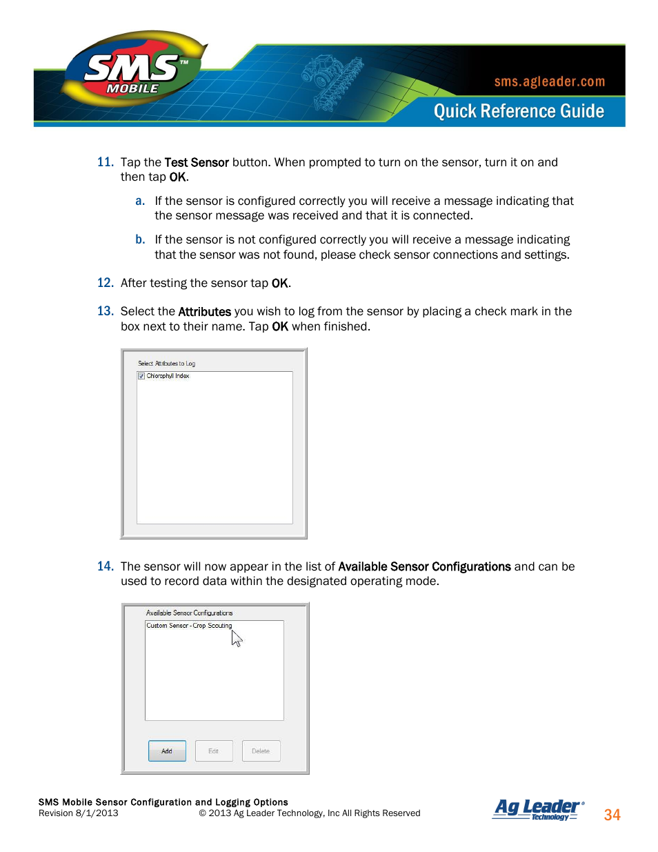 Ag Leader SMS Mobile Sensors Quick Start Guide User Manual | Page 35 / 38