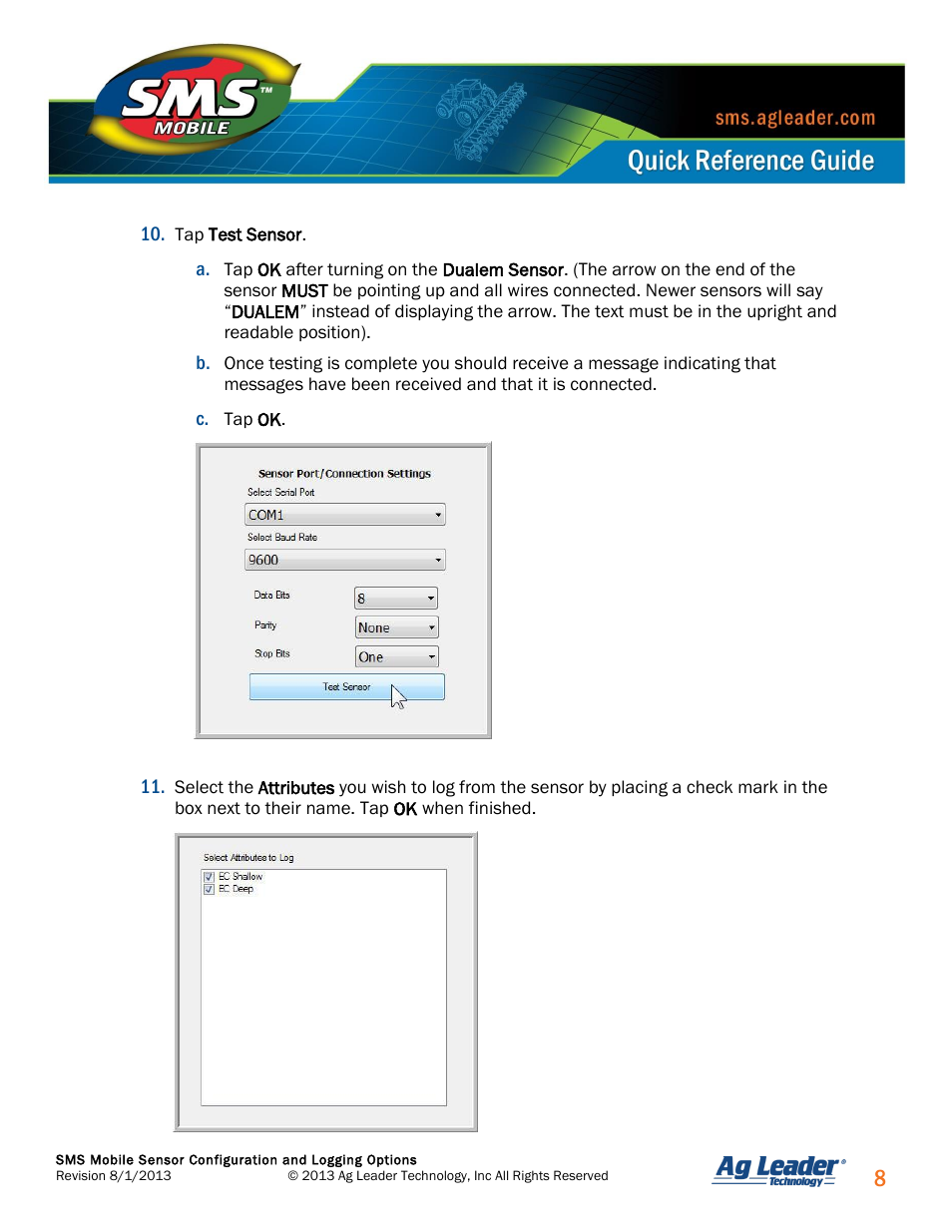 Ag Leader SMS Mobile Sensors Quick Start Guide User Manual | Page 9 / 38