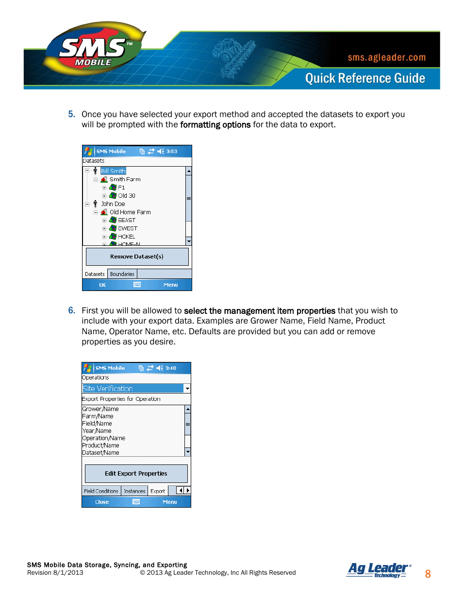 Ag Leader SMS Mobile Data Storage, Syncing, Exporting Quick Start Guide User Manual | Page 9 / 10