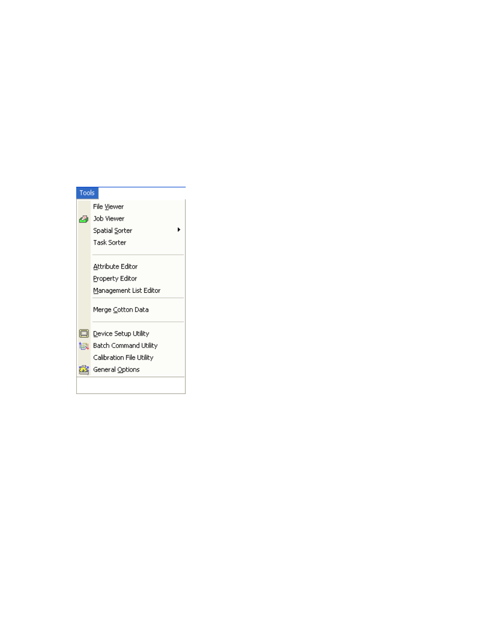 Tools menu, Spatial sorter | Ag Leader SMS Basic and Advanced Manual User Manual | Page 25 / 163