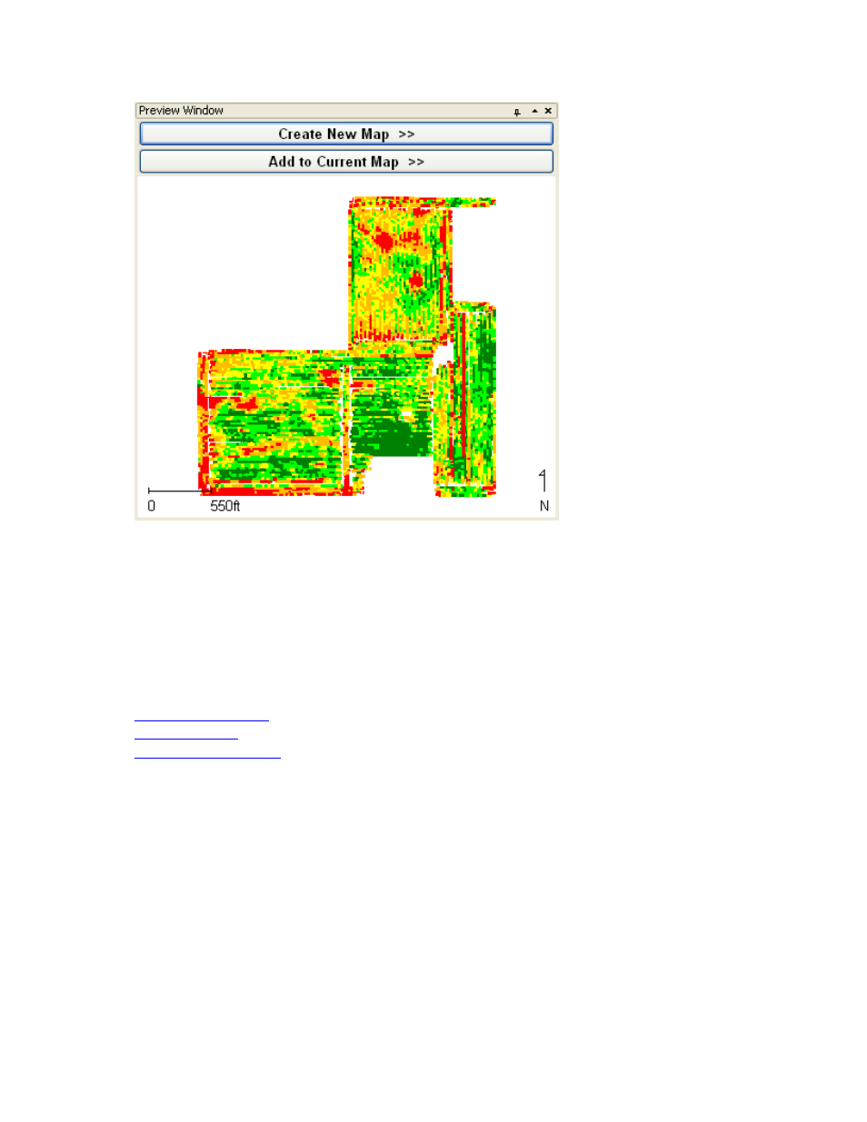 Create new map >> button, Add to current map >> button, Map data preview window | Document windows, About document windows, Summary window | Ag Leader SMS Basic and Advanced Manual User Manual | Page 38 / 163