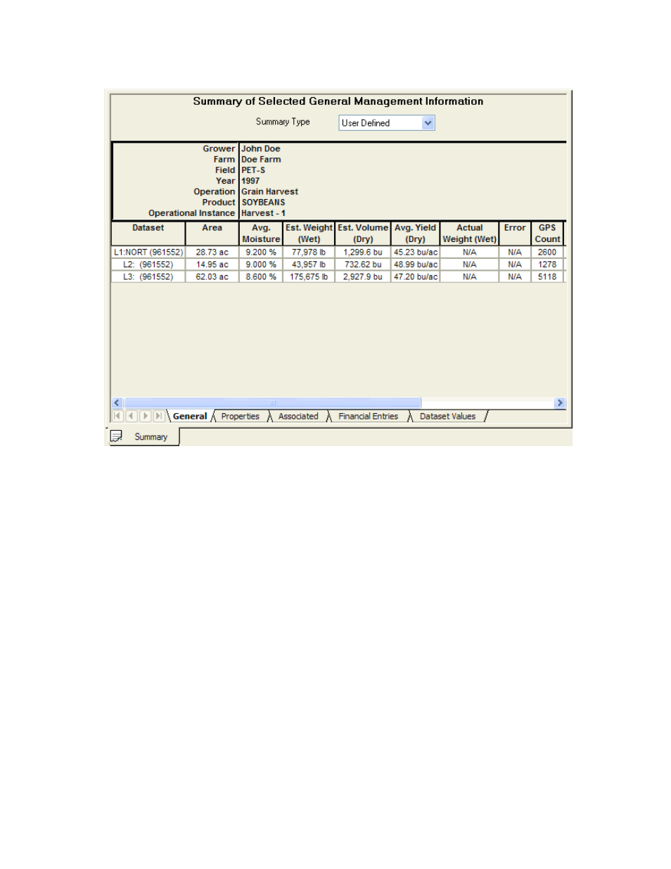 Summary type selection | Ag Leader SMS Basic and Advanced Manual User Manual | Page 40 / 163