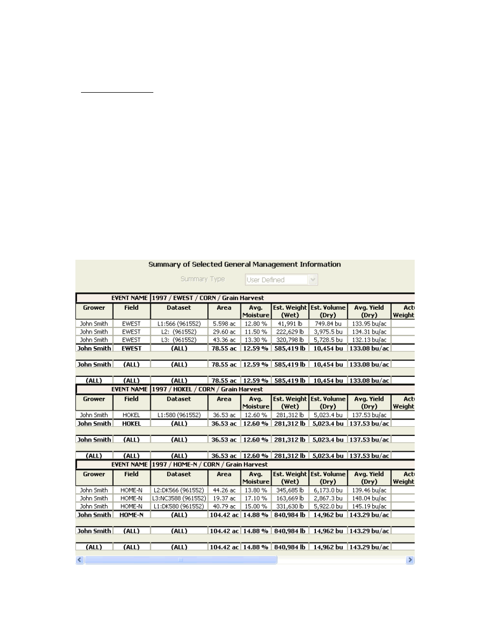 Calendar summary document window (advanced), Calendar summary window | Ag Leader SMS Basic and Advanced Manual User Manual | Page 47 / 163