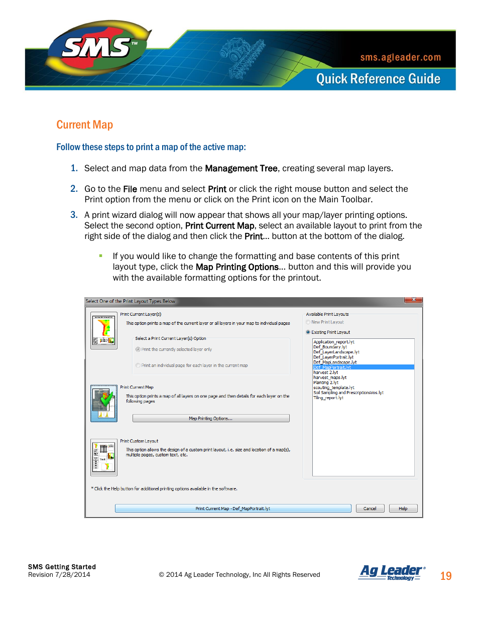 19 current map | Ag Leader SMS Basic and SMS Advanced Getting Started Guide User Manual | Page 20 / 66