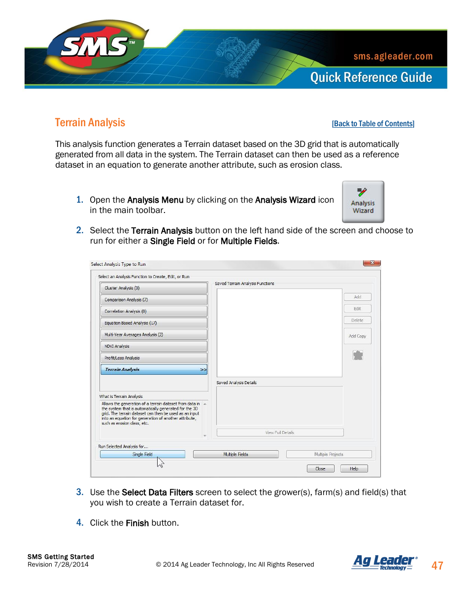 Terrain analysis, 47 terrain analysis | Ag Leader SMS Basic and SMS Advanced Getting Started Guide User Manual | Page 48 / 66