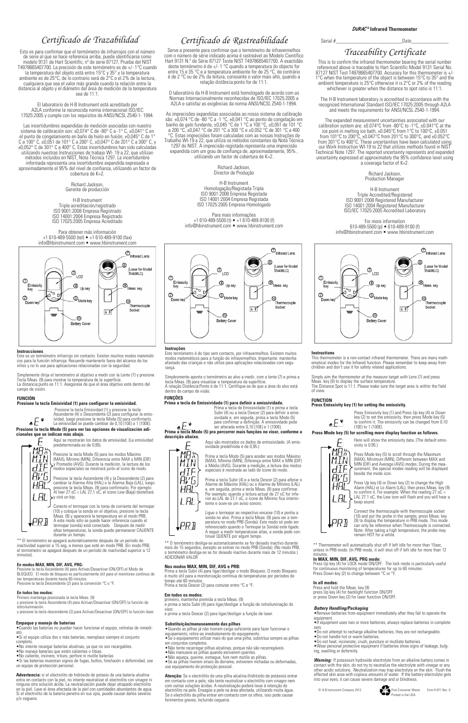 H-B Instrument 925 User Manual | 2 pages