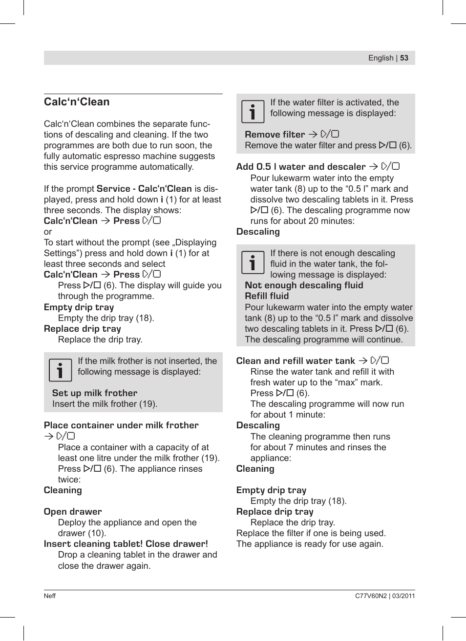 Neff C77V60N2 User Manual | Page 53 / 86