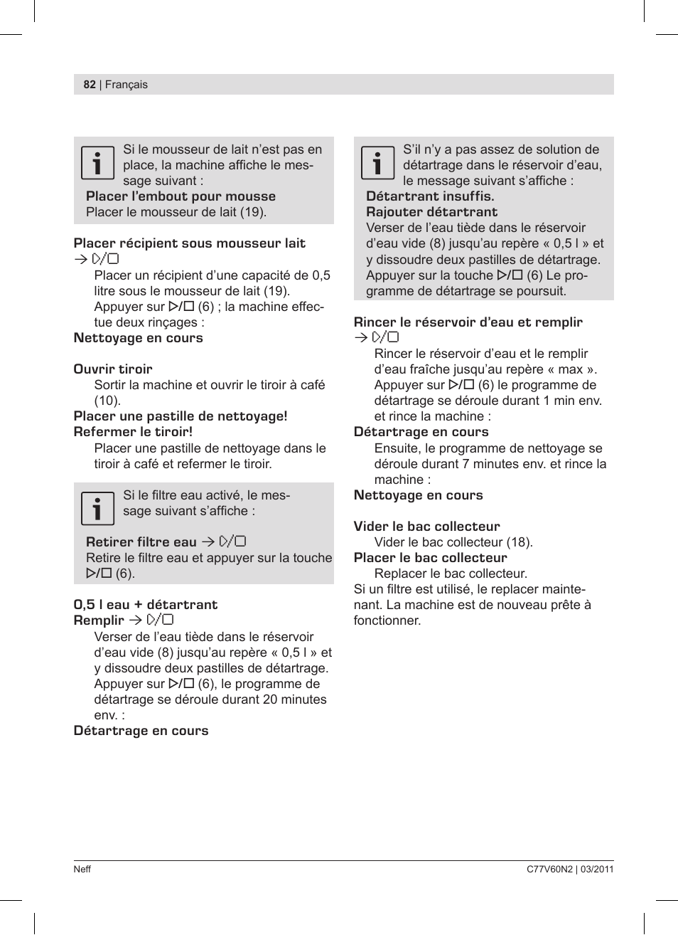 Neff C77V60N2 User Manual | Page 82 / 86