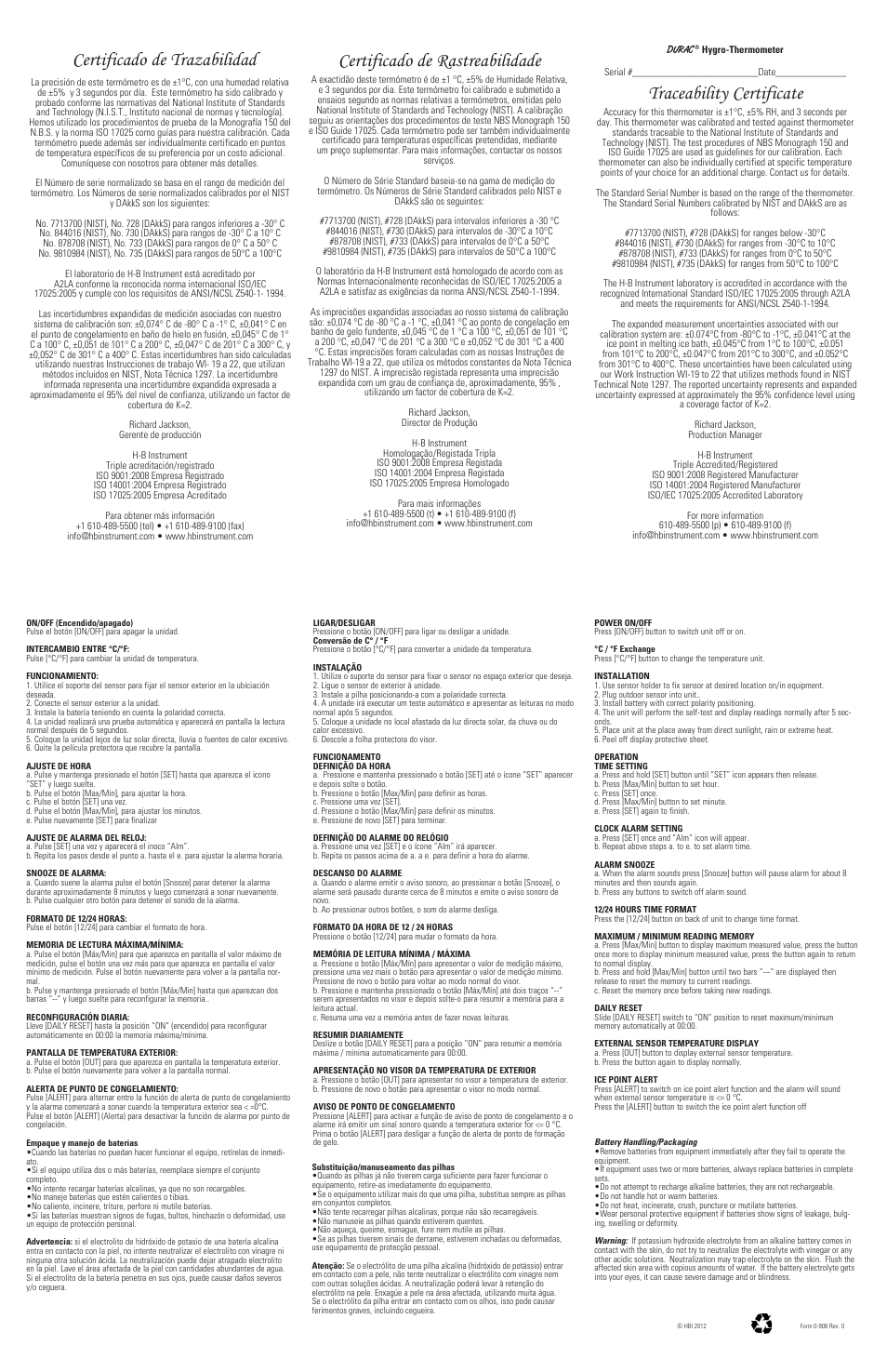 H-B Instrument 3745 User Manual | 2 pages