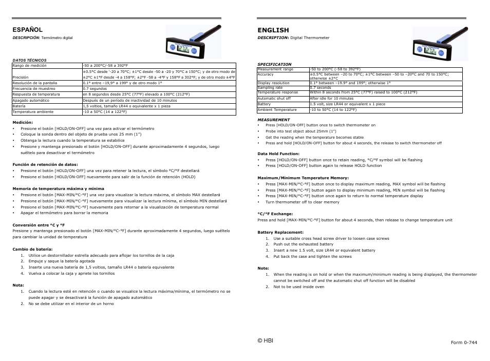H-B Instrument 3715 User Manual | 2 pages