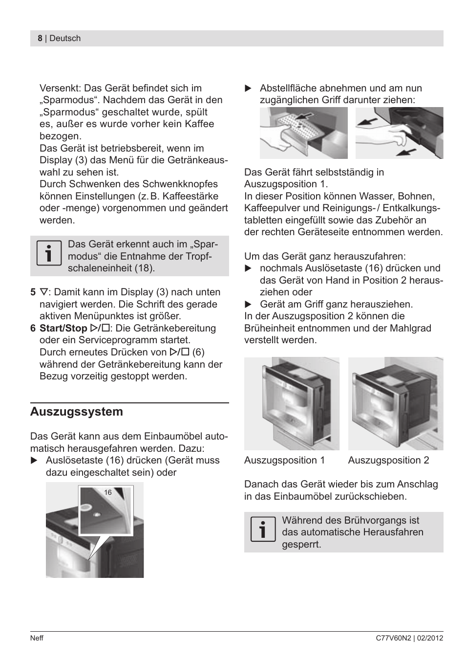 Auszugssystem | Neff C77V60N2 User Manual | Page 10 / 96