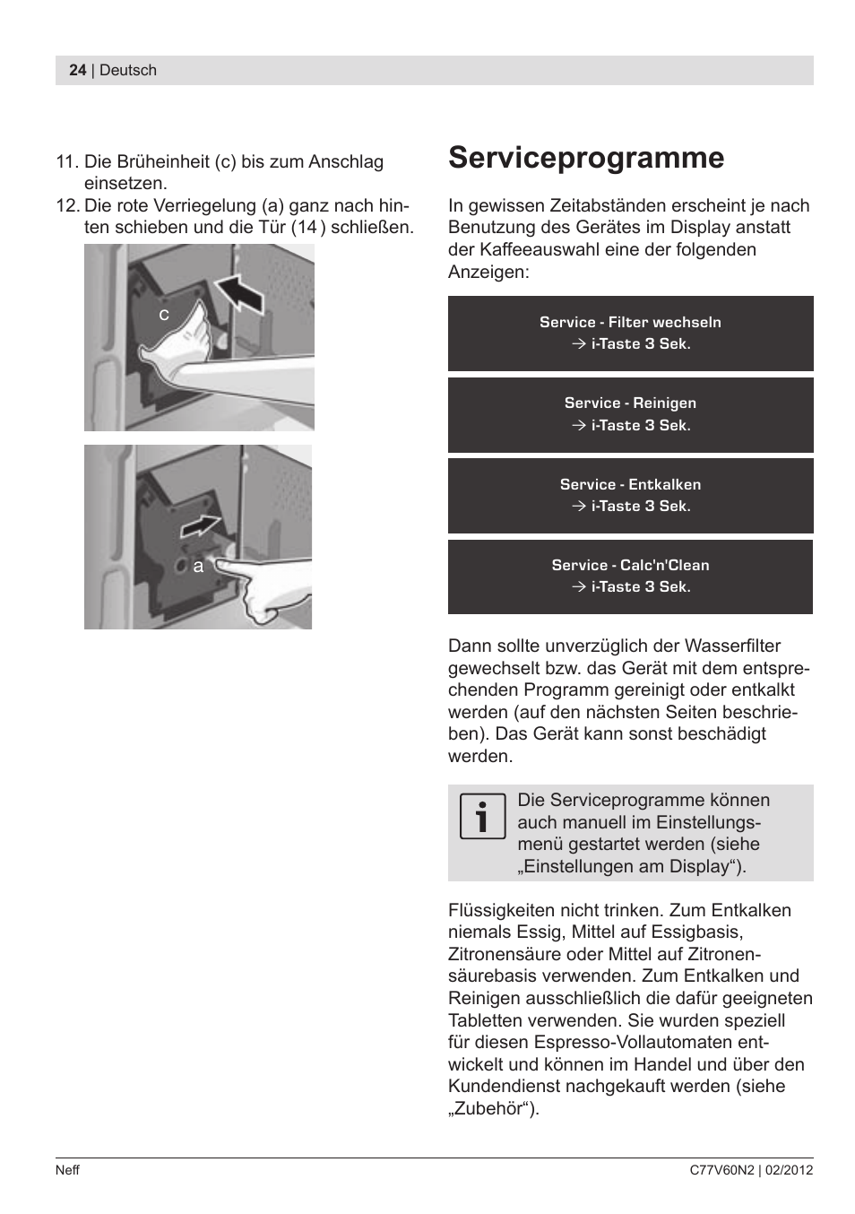 Serviceprogramme | Neff C77V60N2 User Manual | Page 26 / 96