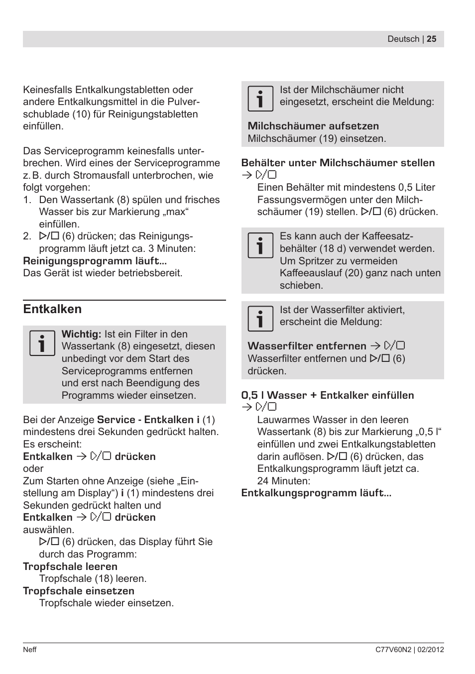 Neff C77V60N2 User Manual | Page 27 / 96