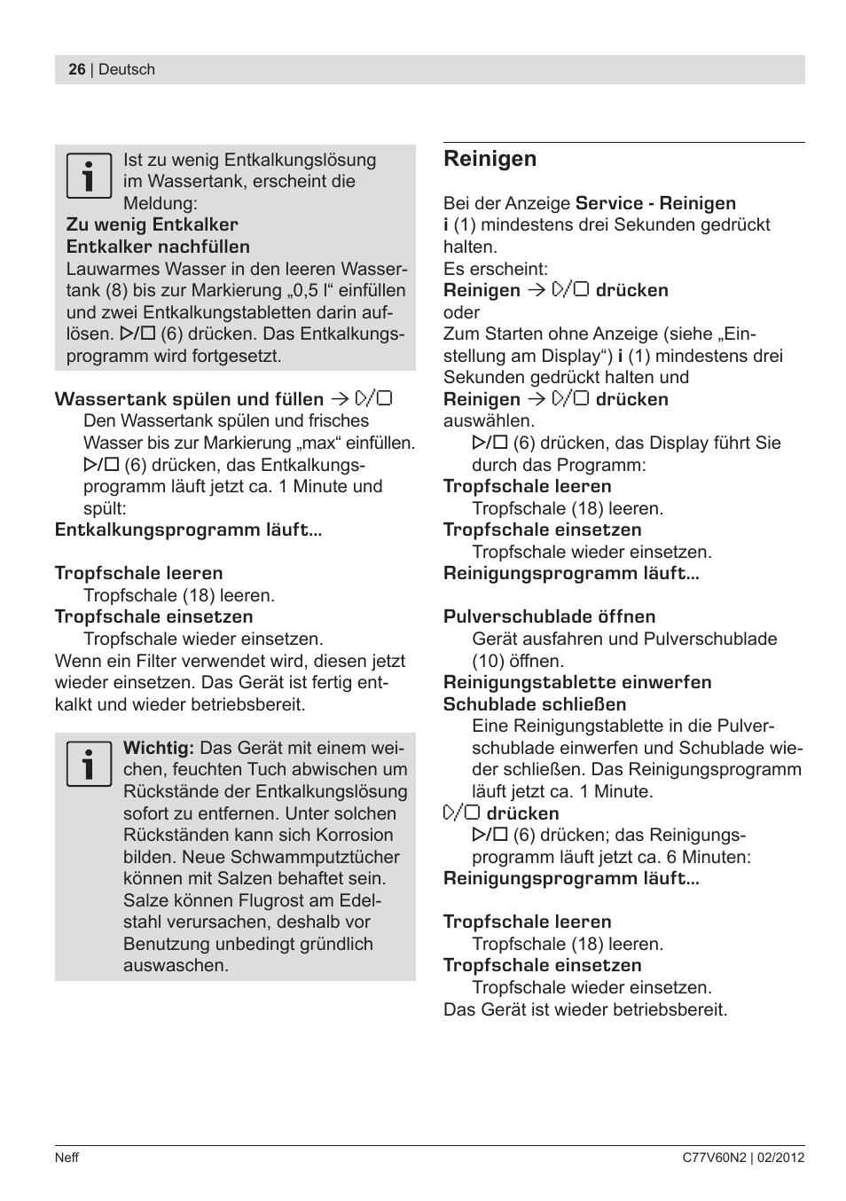 Neff C77V60N2 User Manual | Page 28 / 96