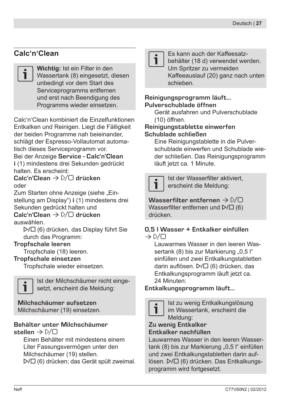Neff C77V60N2 User Manual | Page 29 / 96