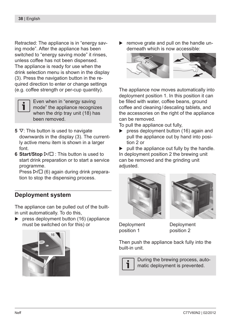 Deployment system | Neff C77V60N2 User Manual | Page 40 / 96