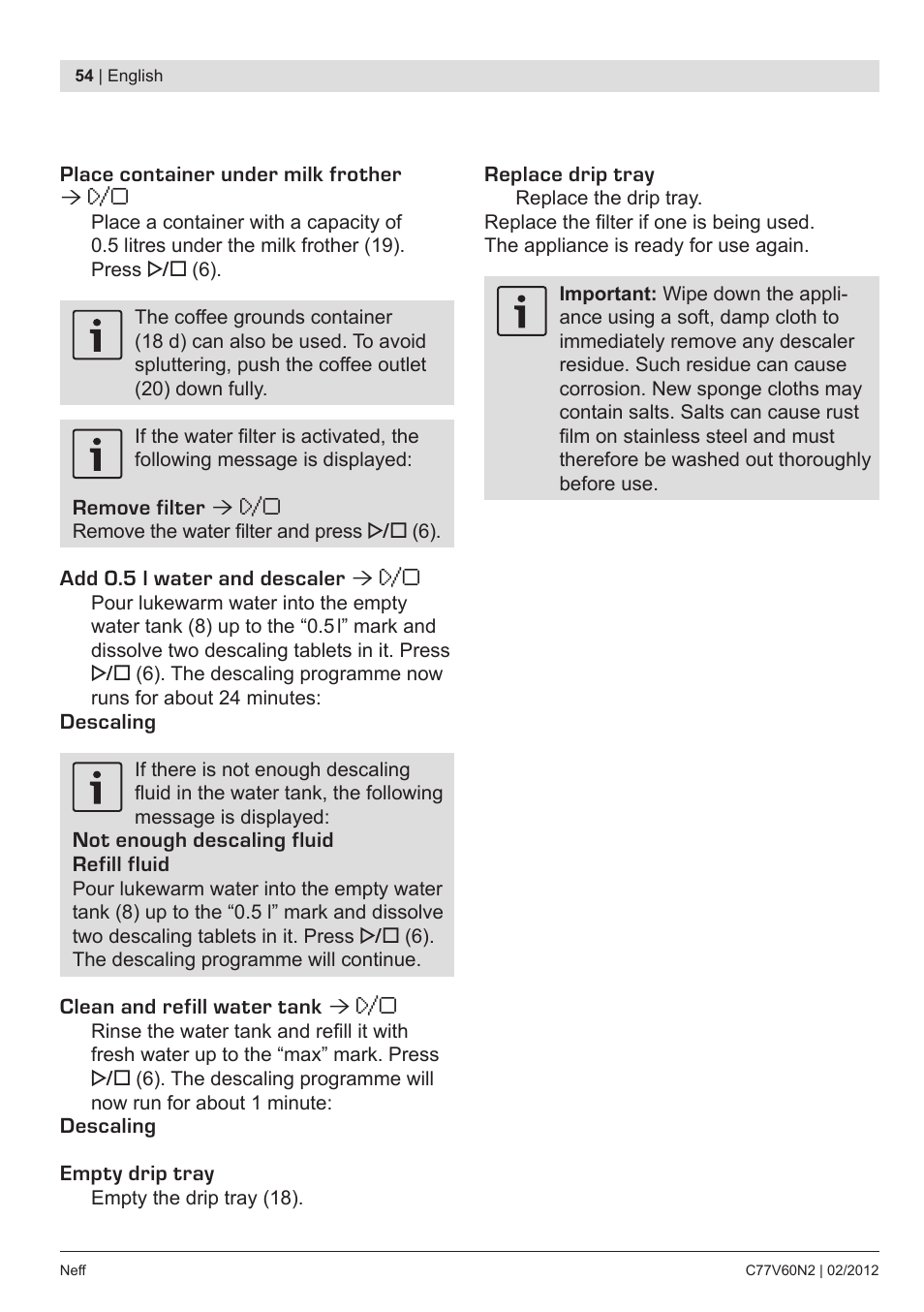 Neff C77V60N2 User Manual | Page 56 / 96