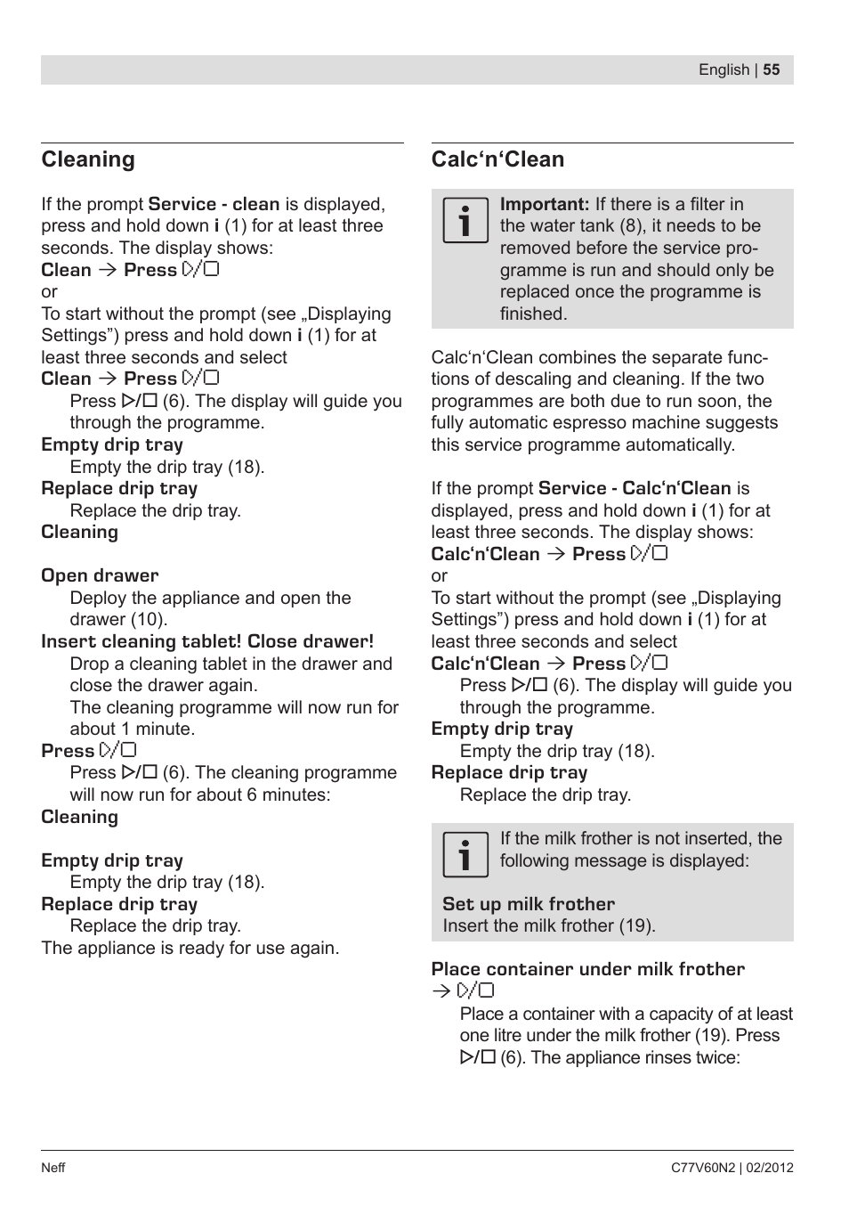 Neff C77V60N2 User Manual | Page 57 / 96